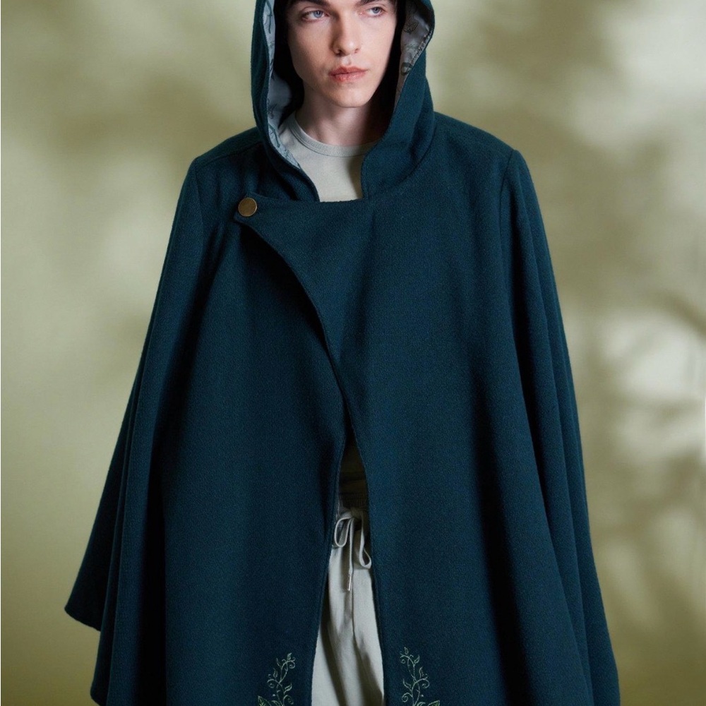 LotR Hooded Cape Coat - Dark Green